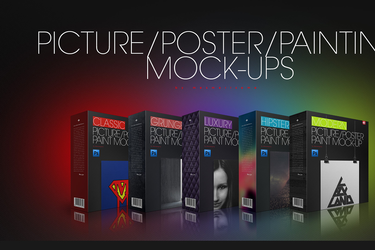 Picture/ Poster On 5 Stages Mock-up in Print Mockups - product preview 8