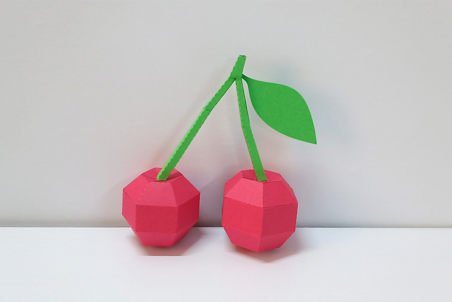 DIY Cherry - 3d papercraft in Templates - product preview 8