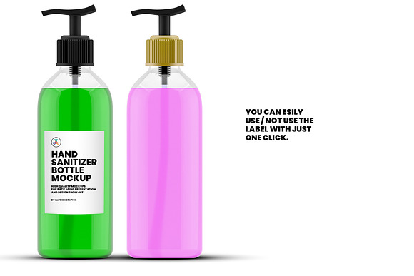 Hand Sanitizer Bottle Mockup in Product Mockups - product preview 5