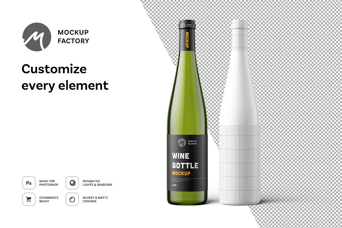 Wine Bottle Mockup Vol.3 in Product Mockups - product preview 8