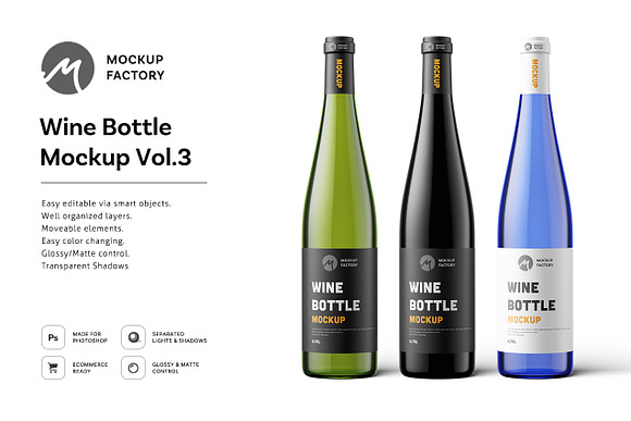 Wine Bottle Mockup Vol.3 in Product Mockups - product preview 2