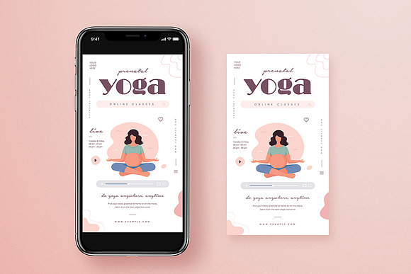 Yoga Online Class Flyer Set in Instagram Templates - product preview 1