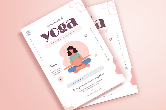 Yoga Online Class Flyer Set in Instagram Templates - product preview 3