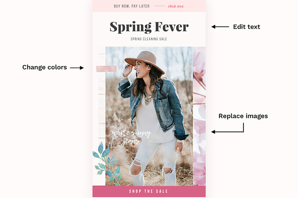Spring Fashion Email Design Template in Mailchimp Templates - product preview 1