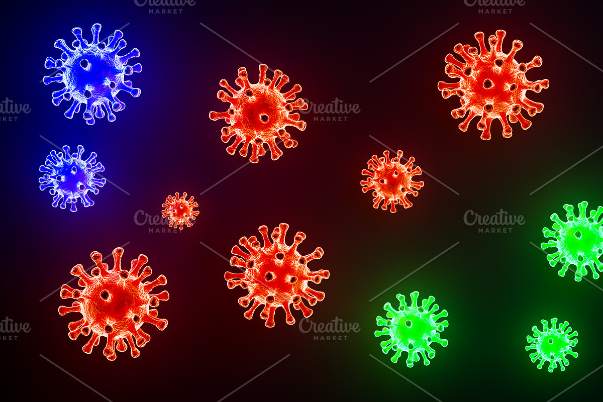 Image of Flu COVID-19 virus cell und in Web Elements - product preview 8