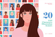 Girl Characters Illustration Avatars