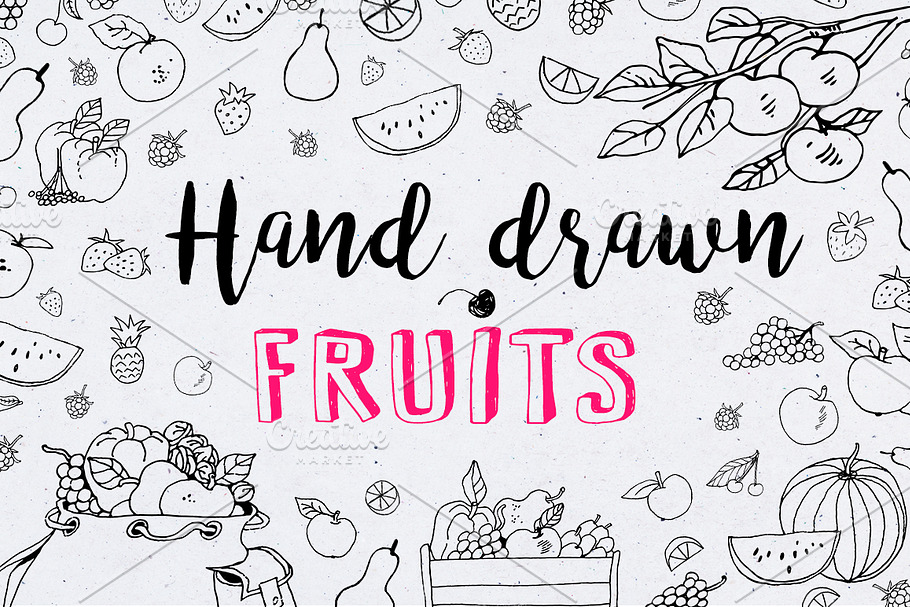 Hand drawn fruits collection ! in Objects - product preview 8