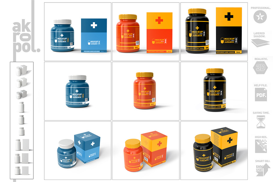 Pill Bottles Mock Up in Product Mockups - product preview 8