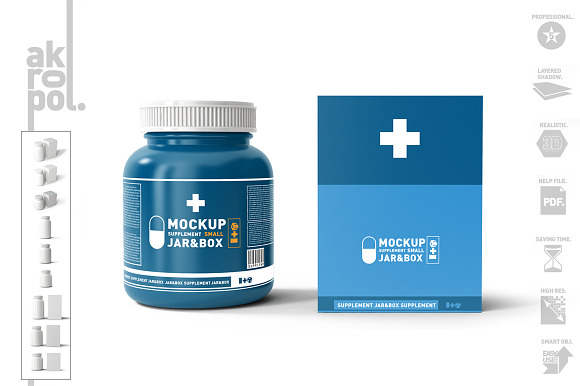 Pill Bottles Mock Up in Product Mockups - product preview 3