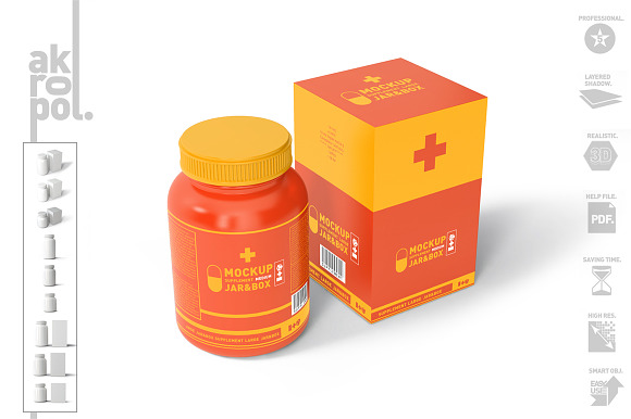 Pill Bottles Mock Up in Product Mockups - product preview 5