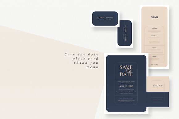Navy Creme Wedding Suite in Wedding Templates - product preview 3