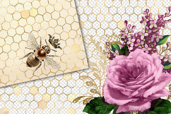 Royal Bees Clipart in Illustrations - product preview 1