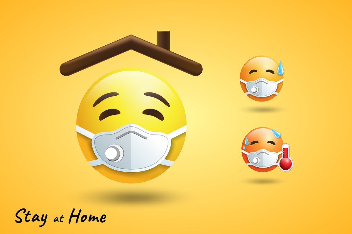 Emoji Stay at home, Covid-19 in Illustrations - product preview 8