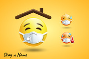 Emoji Stay at home, Covid-19