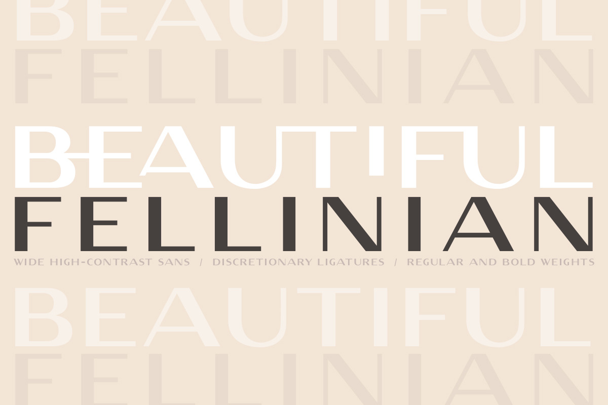Fellinian / Wide High-Contrast Sans in Sans-Serif Fonts - product preview 8