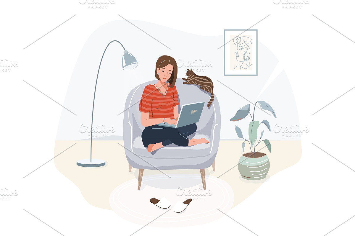 Elearning study, work at home in Illustrations - product preview 8