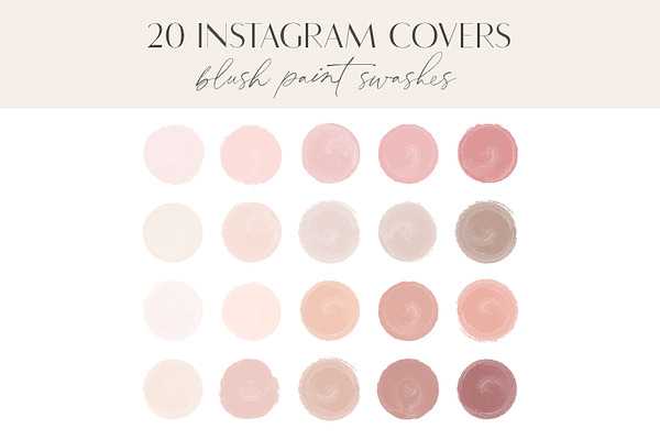 Blush Watercolor Instagram Icons