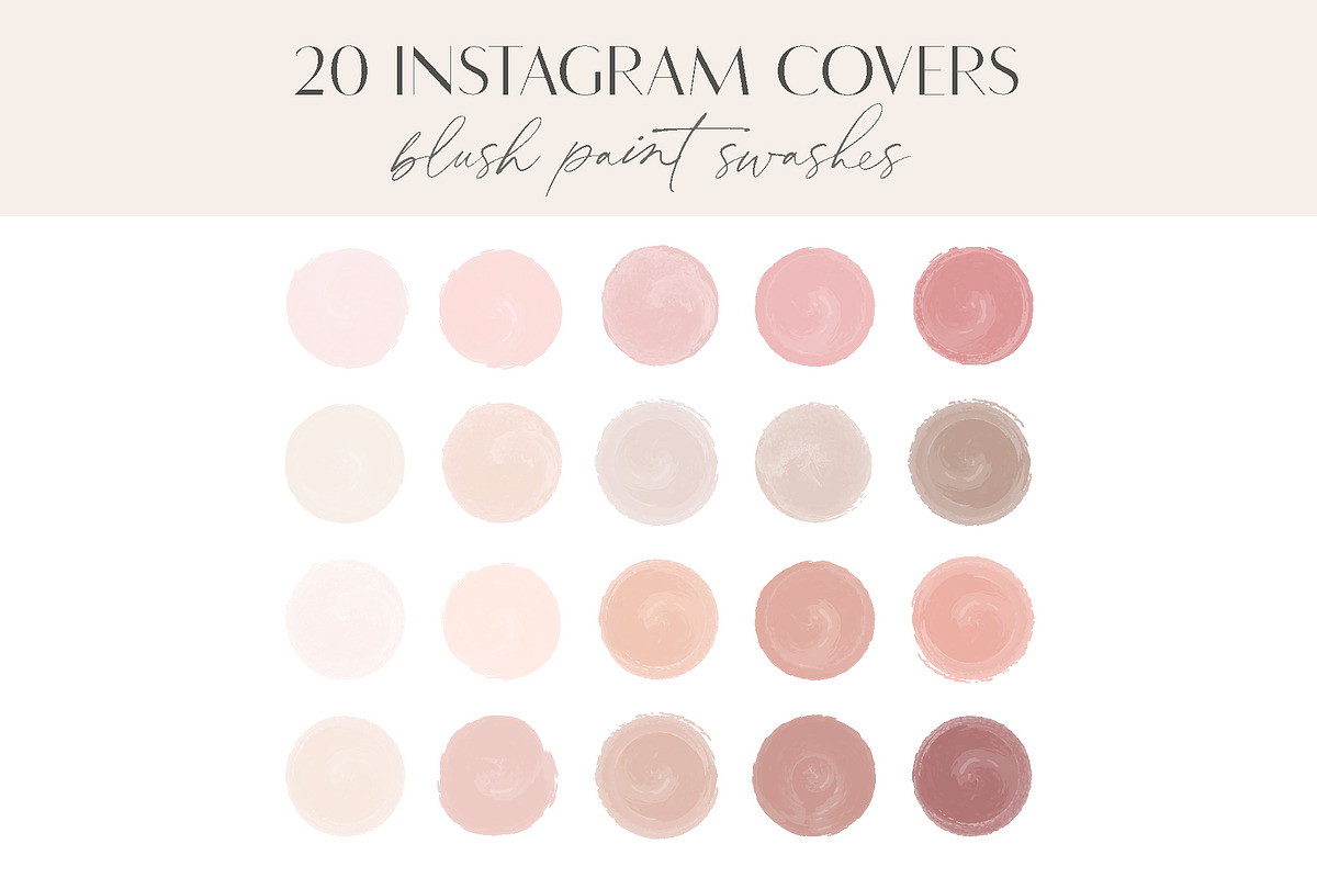 Blush Watercolor Instagram Icons in Instagram Templates - product preview 8