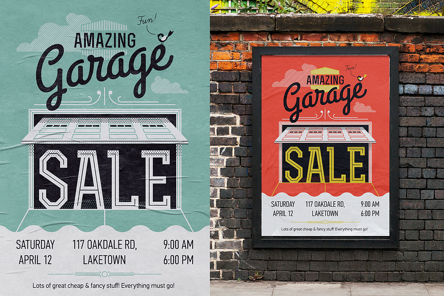 Garage Sale Poster in Illustrations - product preview 8