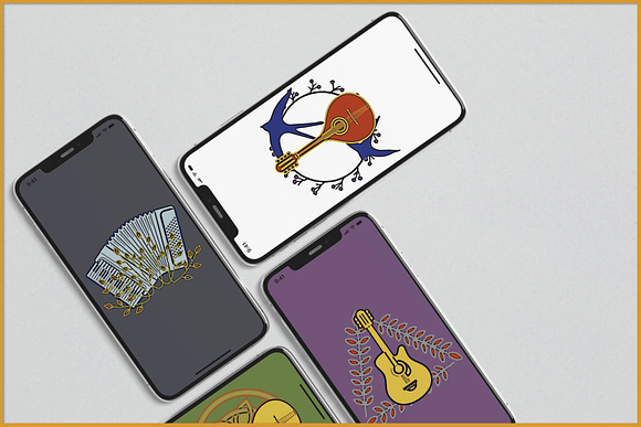 Folk Music Charming Tiles in Illustrations - product preview 3