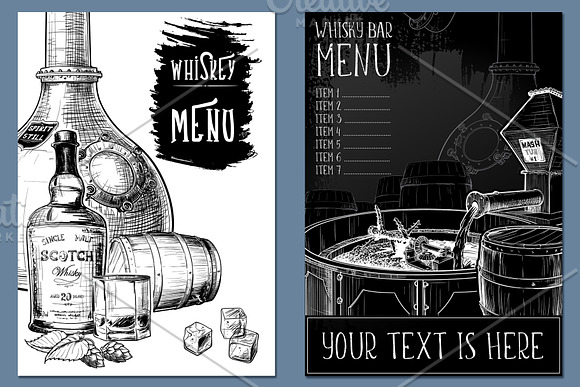 Whiskey Design Elements Set in Illustrations - product preview 2