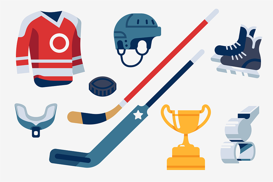 Hockey Items & Players in Illustrations - product preview 8