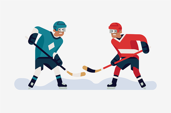 Hockey Items & Players in Illustrations - product preview 1