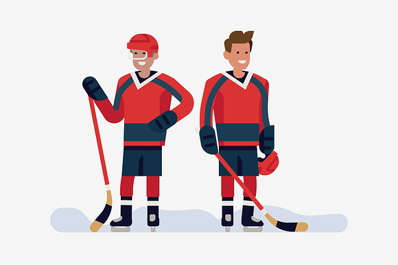 Hockey Items & Players in Illustrations - product preview 2