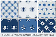 Layered PSD Seamless Star Patterns