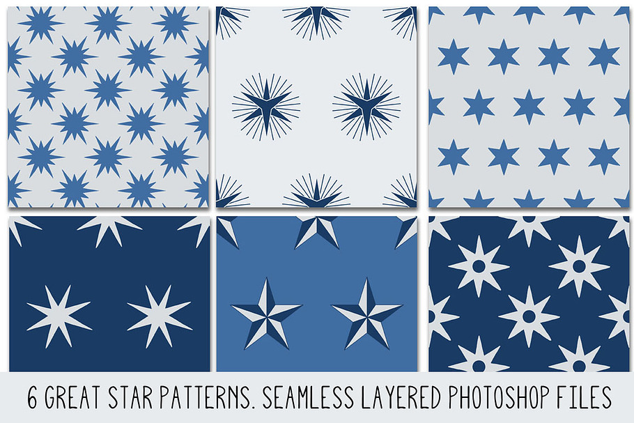 Layered PSD Seamless Star Patterns