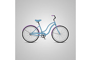 City bicycle + brush chain. Icon.