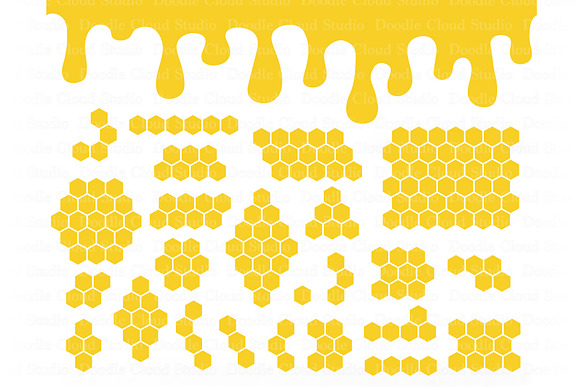 Honeycombs SVG, Honey Drip. in Illustrations - product preview 1