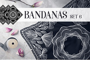 Bandanas Silk Scarf Set 6
