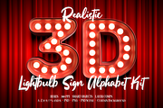 3D Lightbulb Sign Alphabet Kit