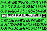 101 Ampersand Digital Stamps PNG ABR