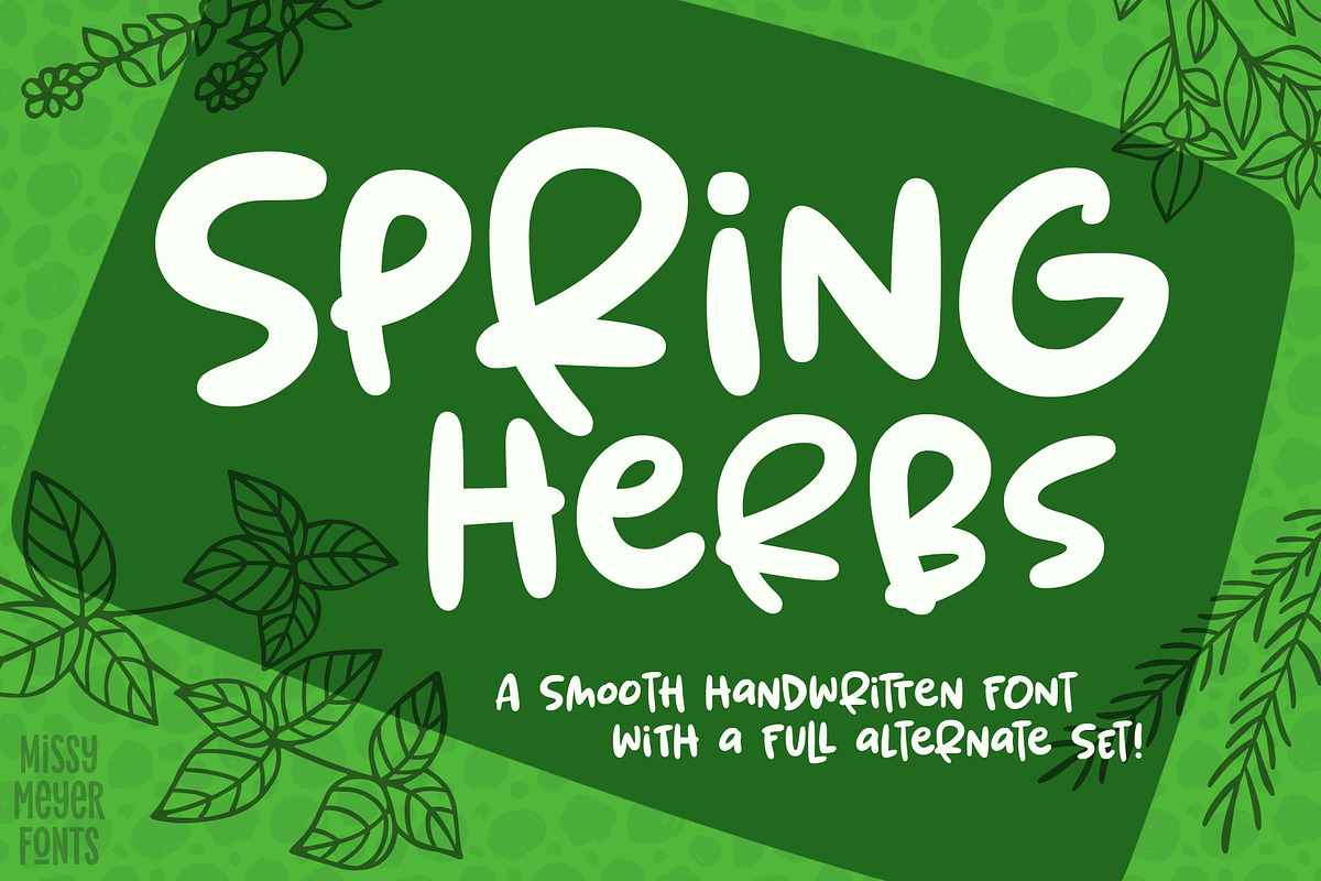 Spring Herbs: a fun bouncy font! in Display Fonts - product preview 8