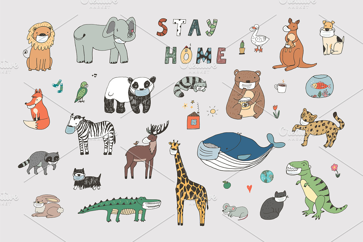 Stay Home in Illustrations - product preview 8