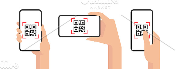 Smartphone Scanning QR Code in Illustrations - product preview 1