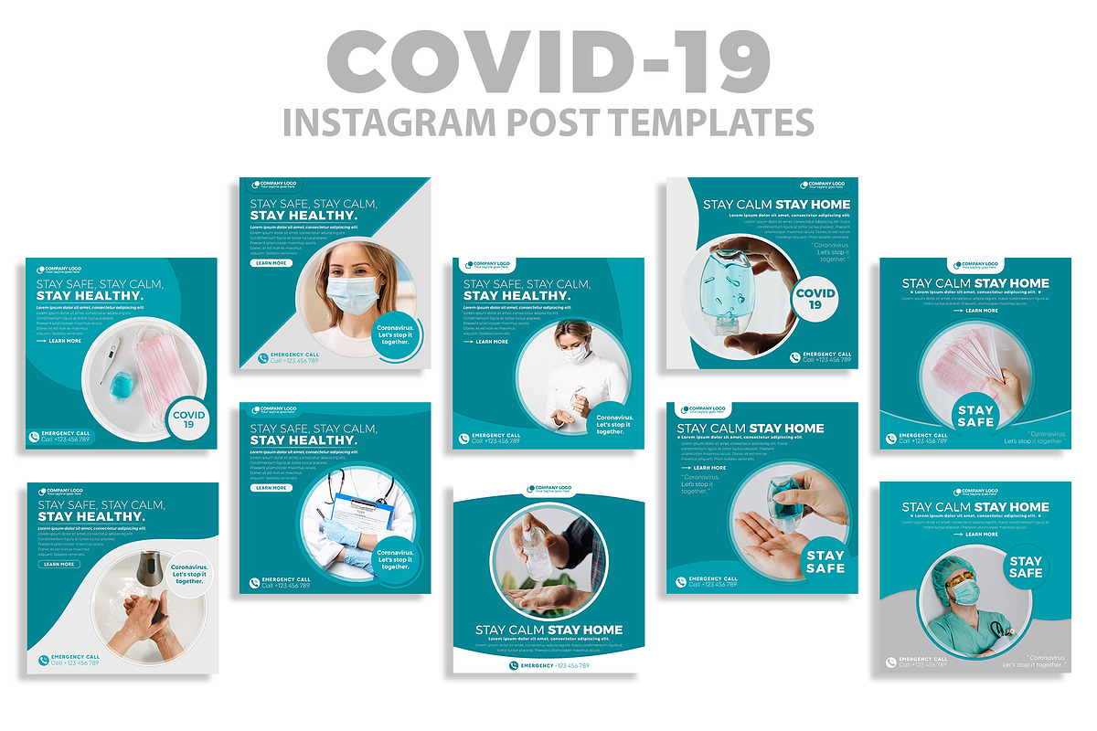 Covid-19 Instagram Post Templates in Instagram Templates - product preview 8
