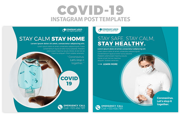Covid-19 Instagram Post Templates in Instagram Templates - product preview 5