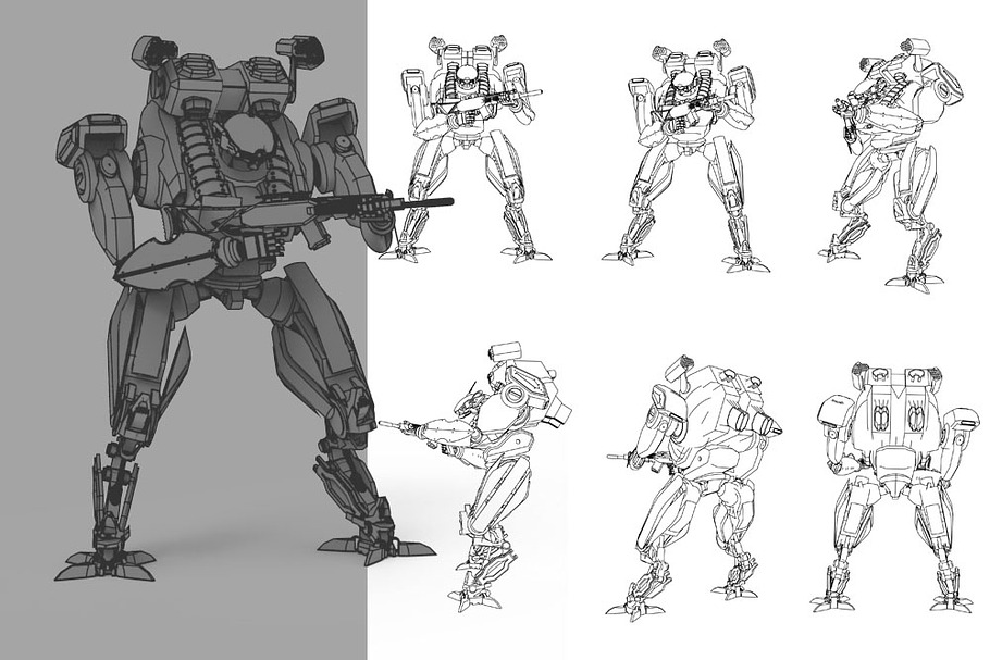 Robot Guard in Illustrations - product preview 8