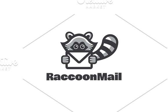 Raccoon Mail Logo in Logo Templates - product preview 1