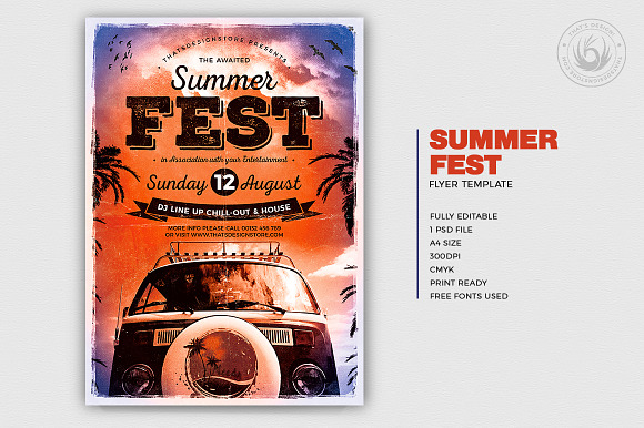 Summer Fest Flyer Template V2 in Flyer Templates - product preview 1