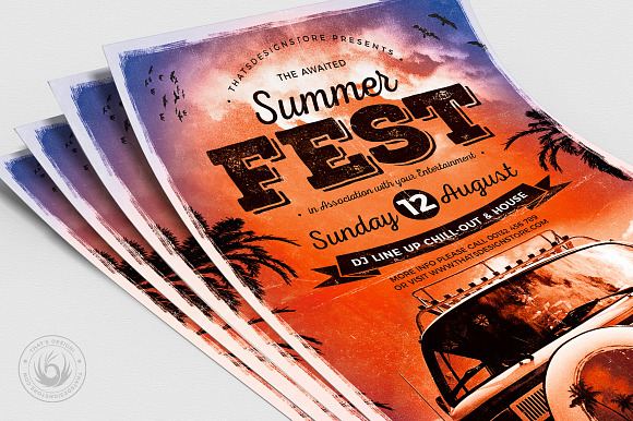 Summer Fest Flyer Template V2 in Flyer Templates - product preview 4