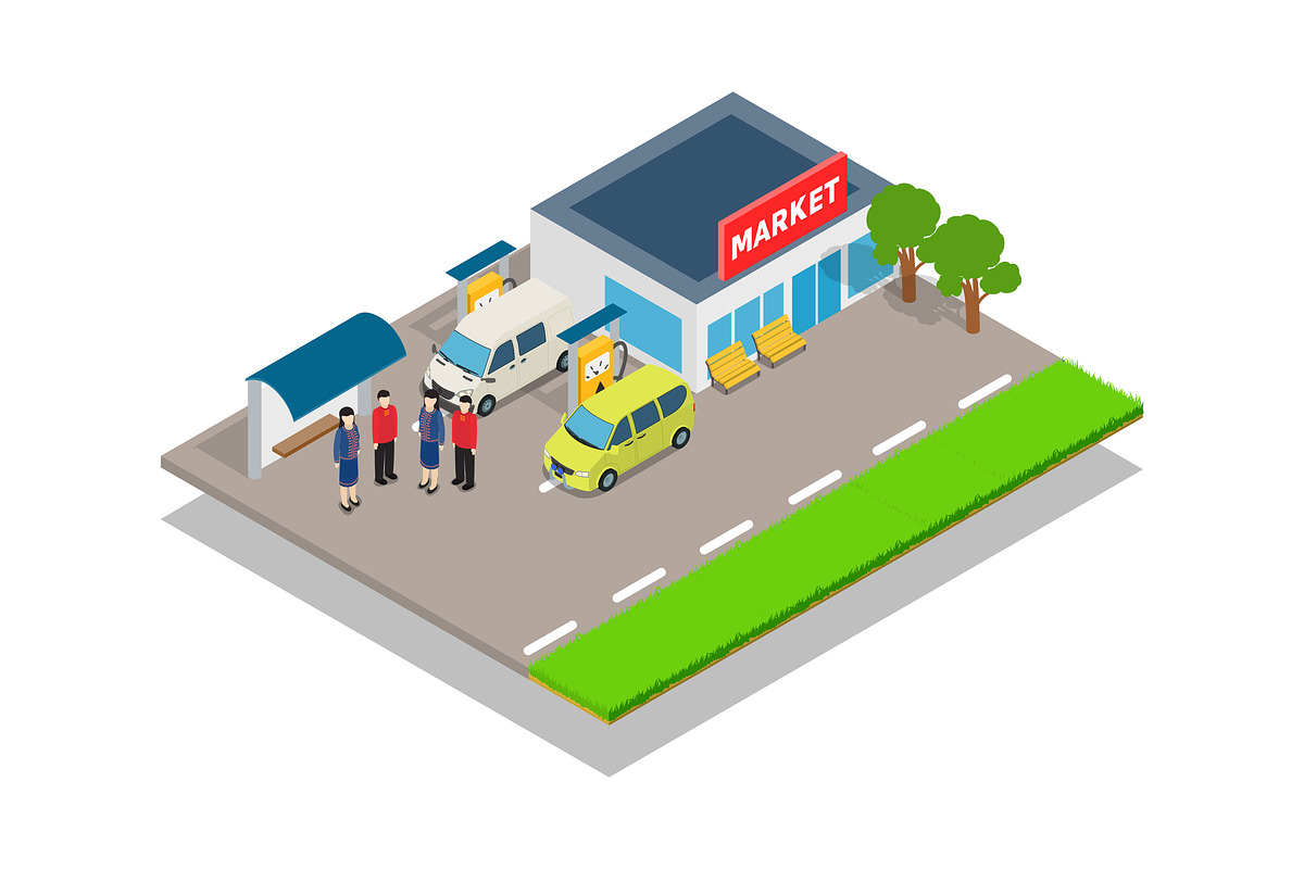 Shop refueling concept banner in Illustrations - product preview 8