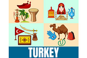 Turkey concept banner, cartoon style