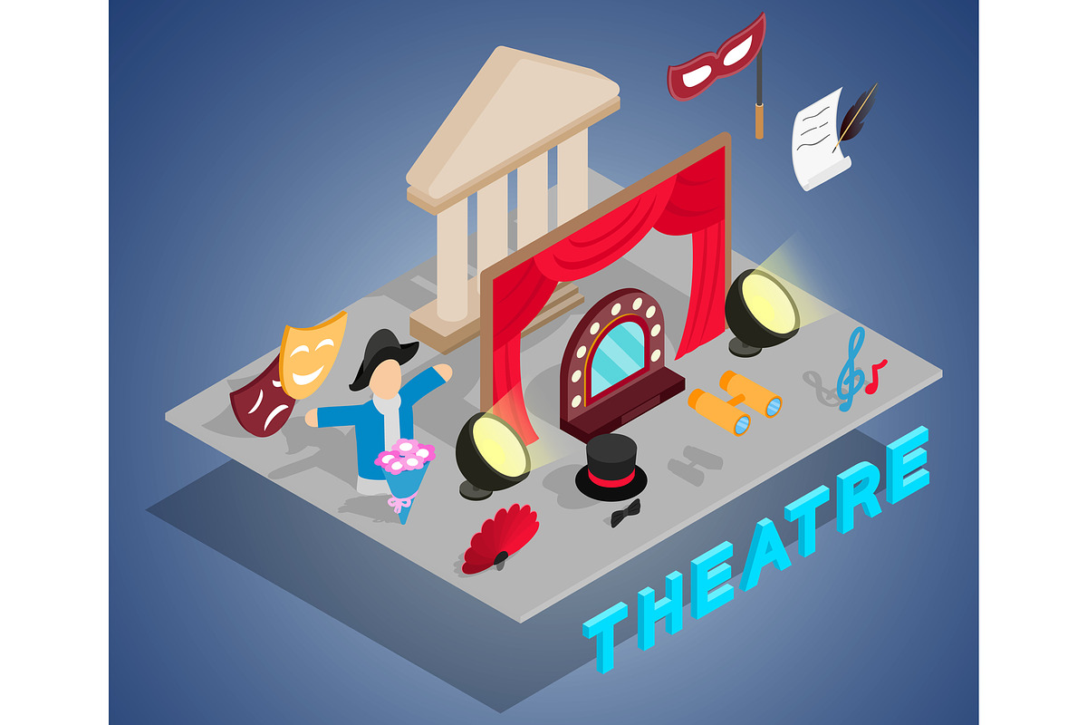Theatre concept banner in Illustrations - product preview 8