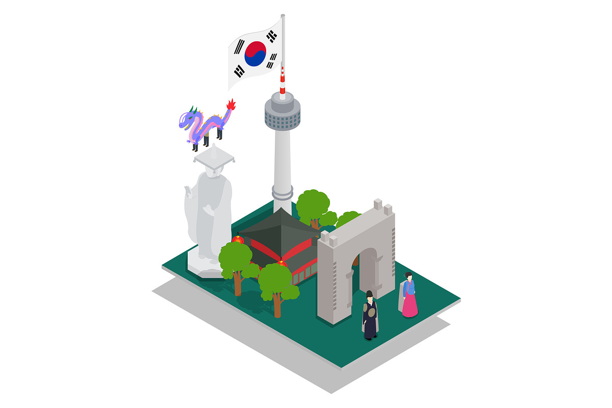 Korea concept banner in Illustrations - product preview 8