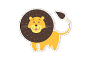 Cute Lion Cartoon Flat Vector