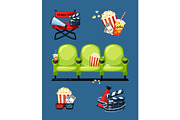 Cinema symbols. Movie and theatre